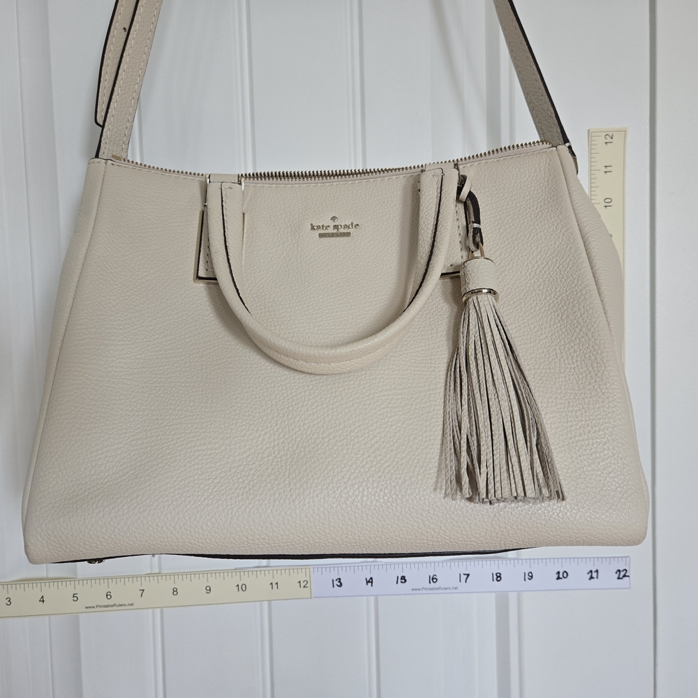 Kate Spade Cream Leather Tote Bag